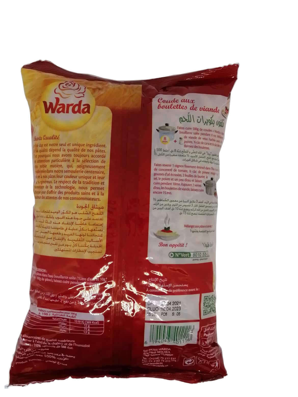 Tunesische Pasta-Warda-Telefone Form-Coude2-500g